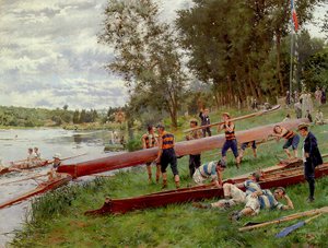 Kanovaren op de Marne, 1899 door Ferdinand Joseph Guildry